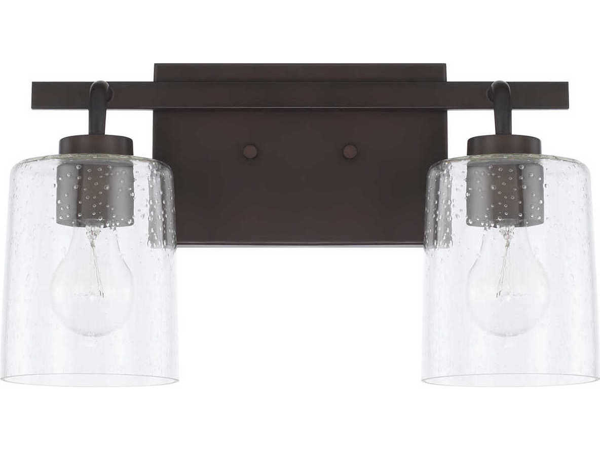Capital Lighting Greyson 2-Light Bronze Glass Vanity Light