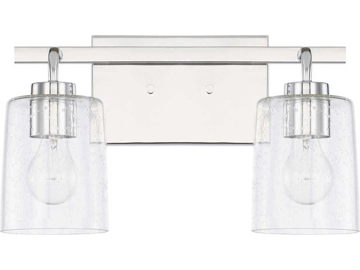 Capital Lighting Greyson 2-Light Chrome Glass Vanity Light