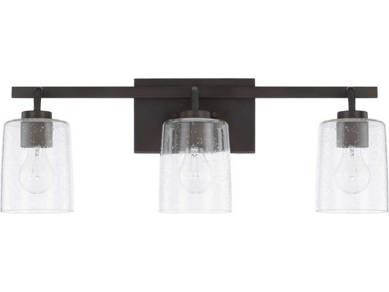 Capital Lighting Greyson 3-Light Bronze Glass Vanity Light
