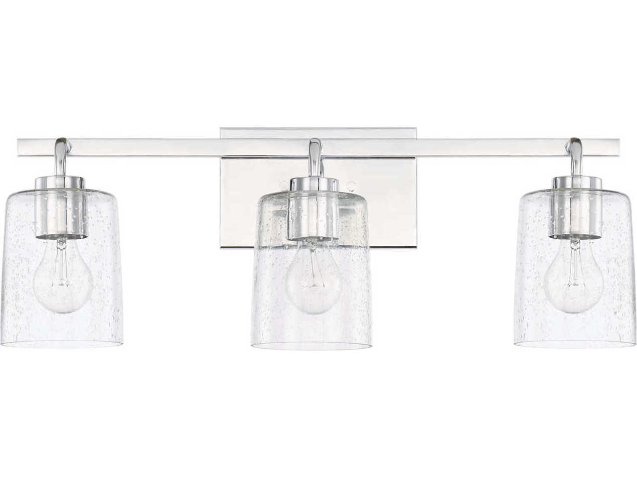 Capital Lighting Greyson 3-Light Chrome Glass Vanity Light