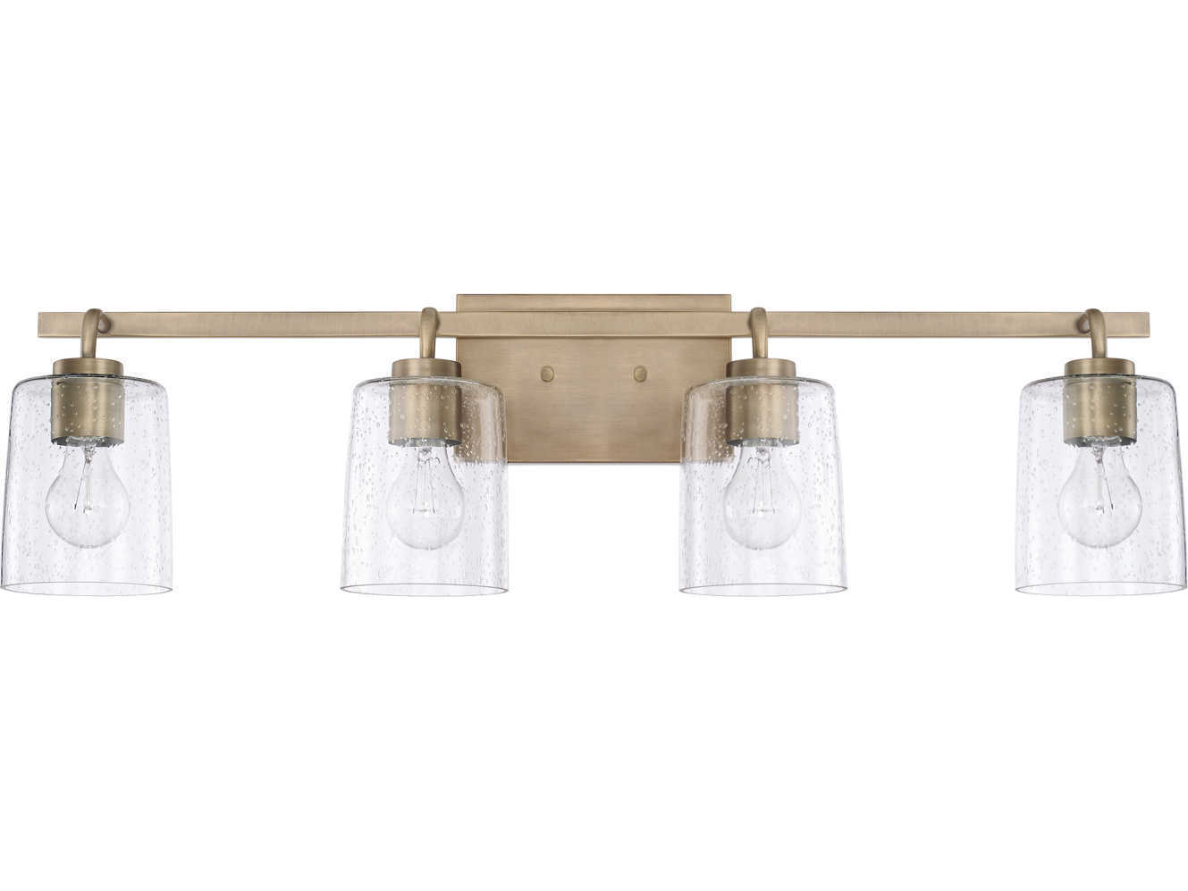 Capital Lighting Greyson 4-Light Aged Brass Glass Vanity Light