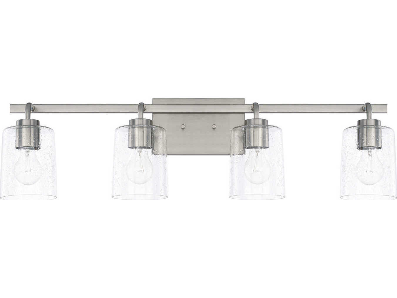 Capital Lighting Greyson 4-Light Brushed Nickel Glass Vanity Light