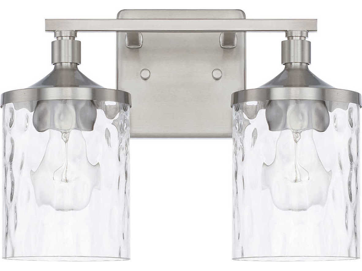 Capital Lighting Colton 2-Light Brushed Nickel Glass Vanity Light