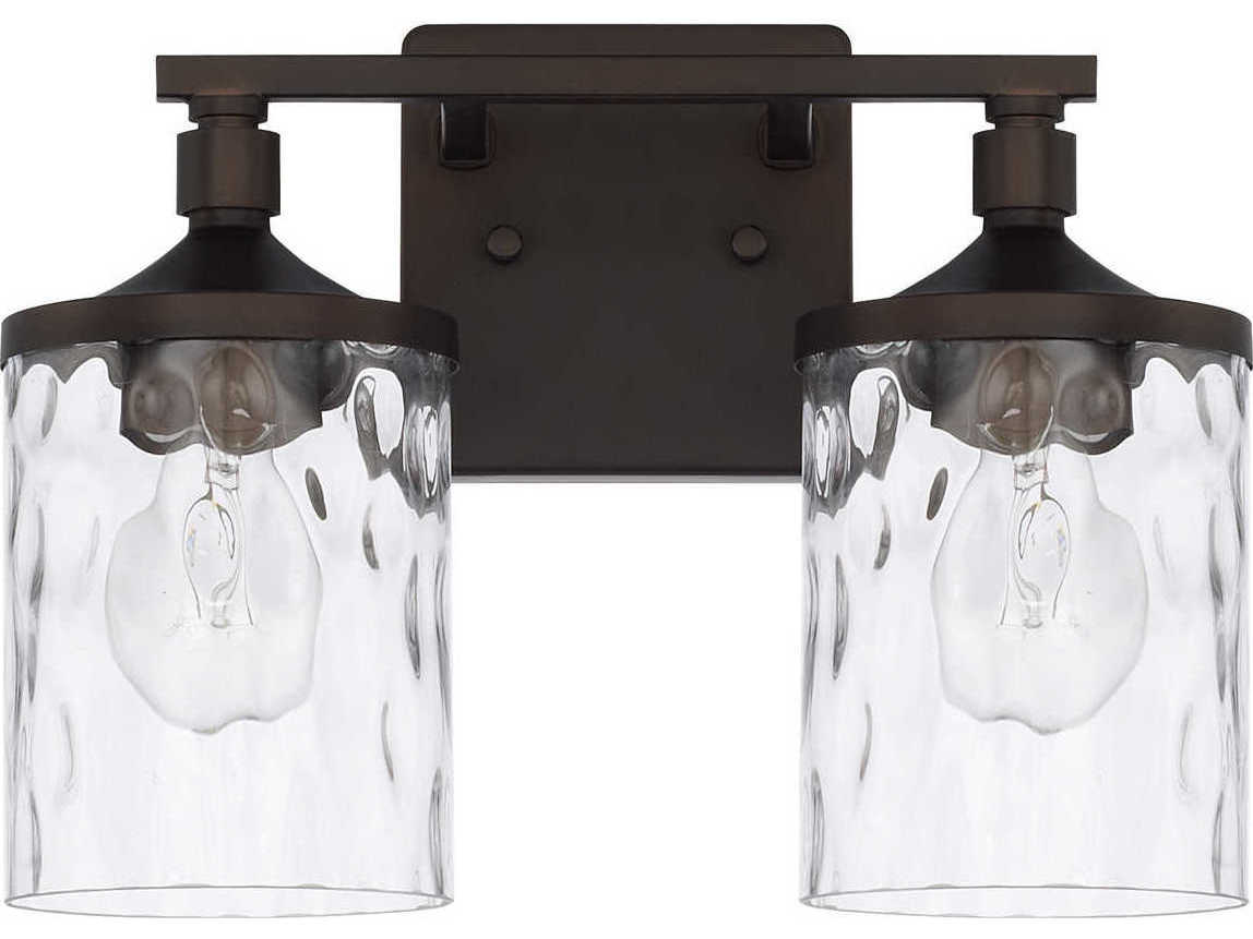 Capital Lighting Colton 2-Light Bronze Glass Vanity Light