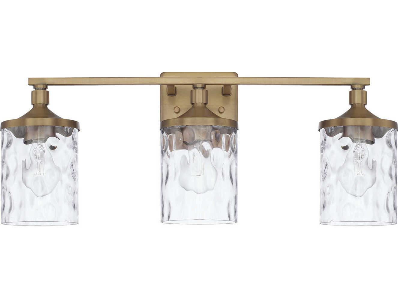 Capital Lighting Colton 3-Light Aged Brass Glass Vanity Light