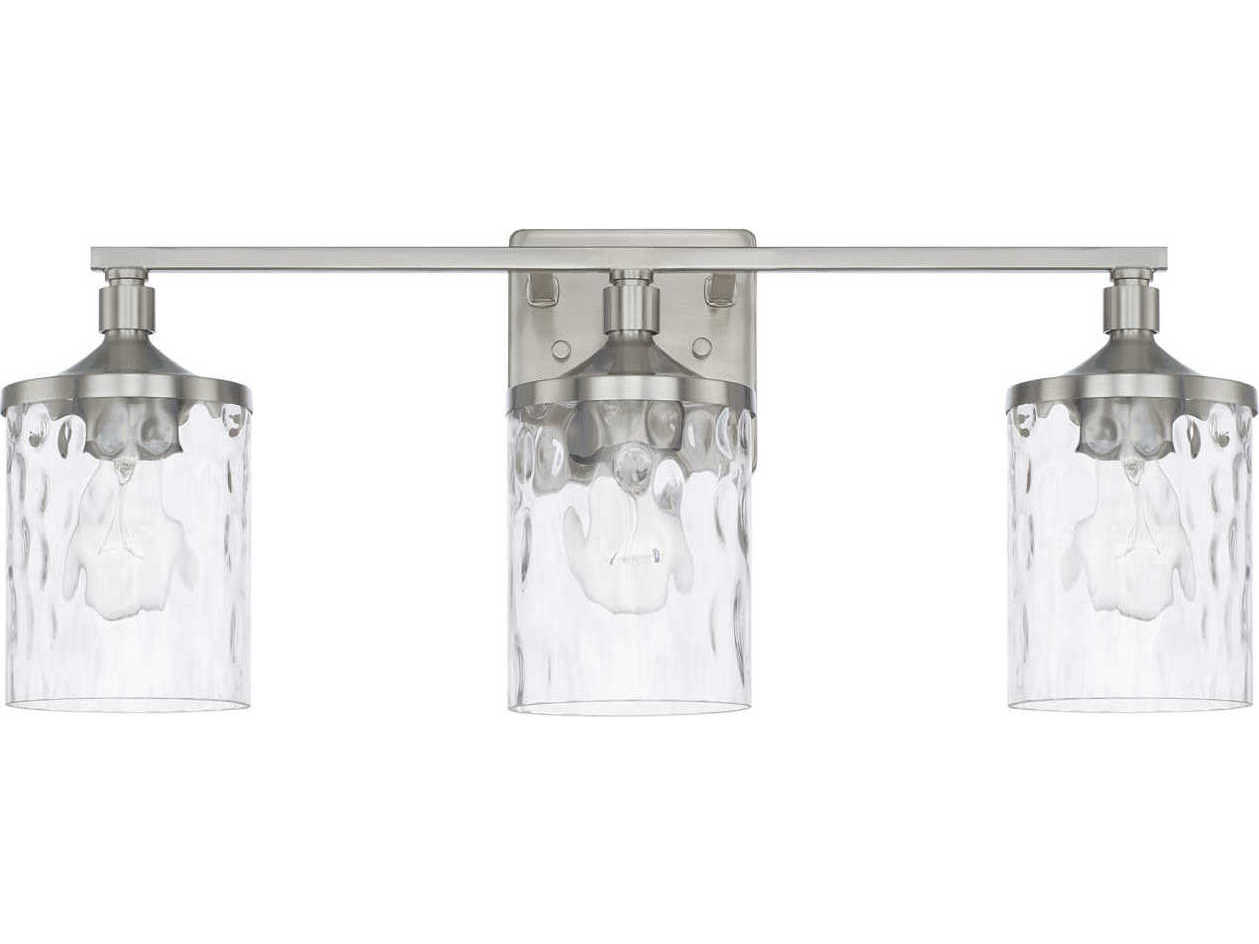 Capital Lighting Colton 3-Light Brushed Nickel Glass Vanity Light