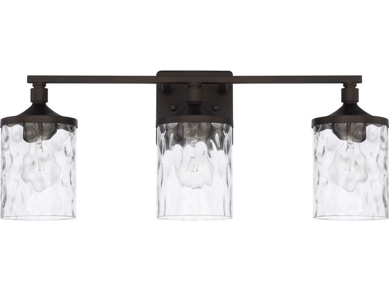 Capital Lighting Colton 3-Light Bronze Glass Vanity Light