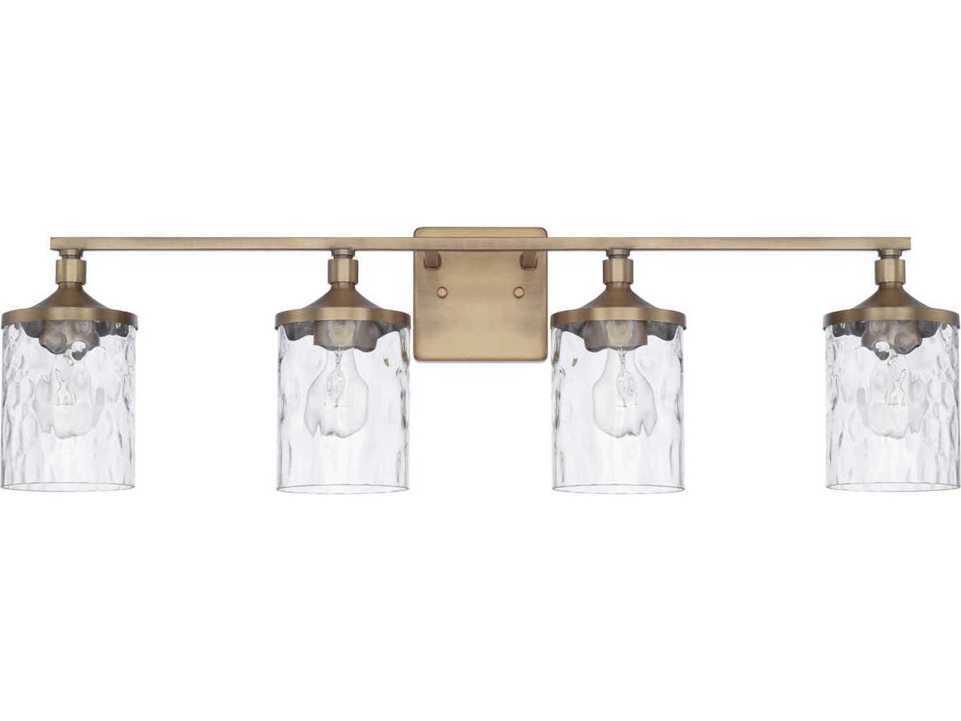 Capital Lighting Colton 4-Light Aged Brass Glass Vanity Light