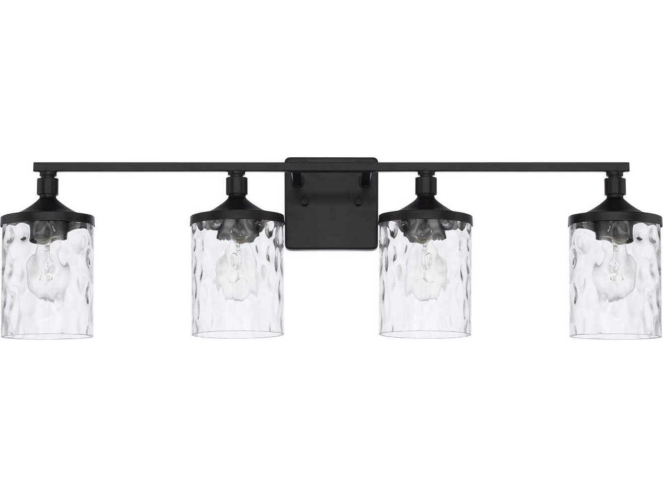 Capital Lighting Colton 4-Light Matte Black Glass Vanity Light