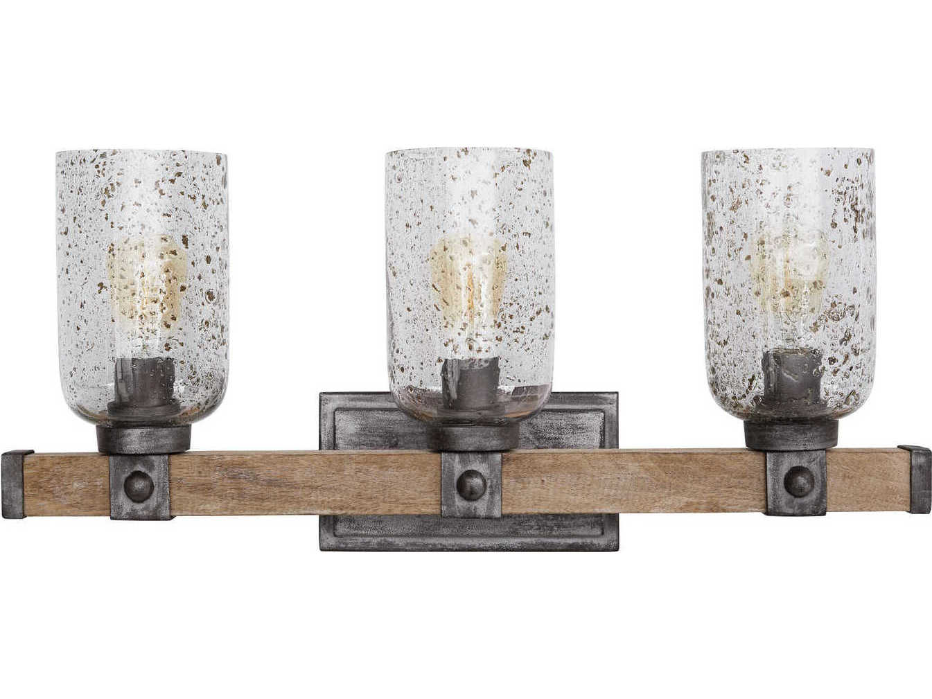 Capital Lighting Nolan 3-Light Urban Wash Wood Vanity Light