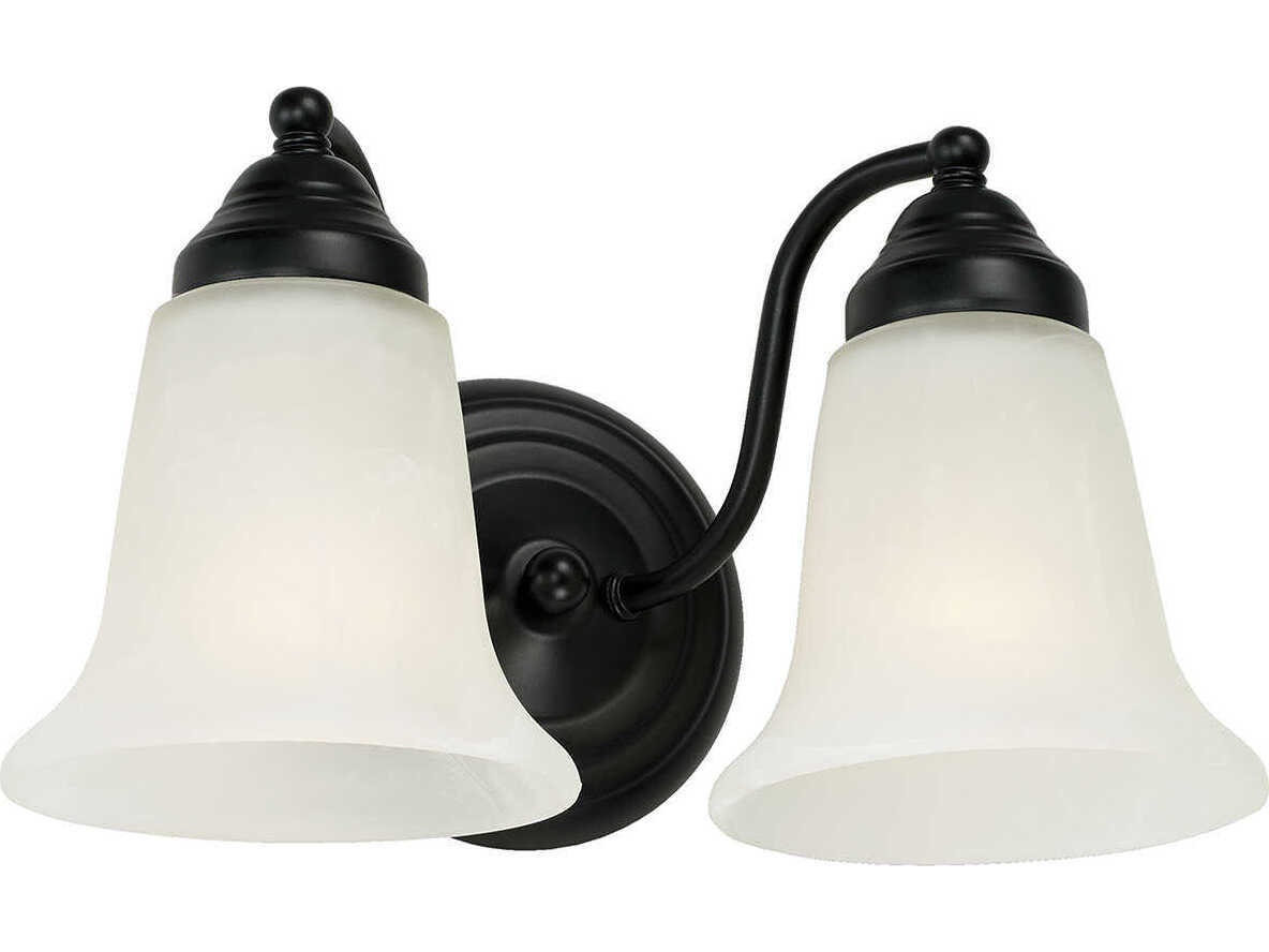 Capital Lighting Brady 2-Light Matte Black Glass Vanity Light