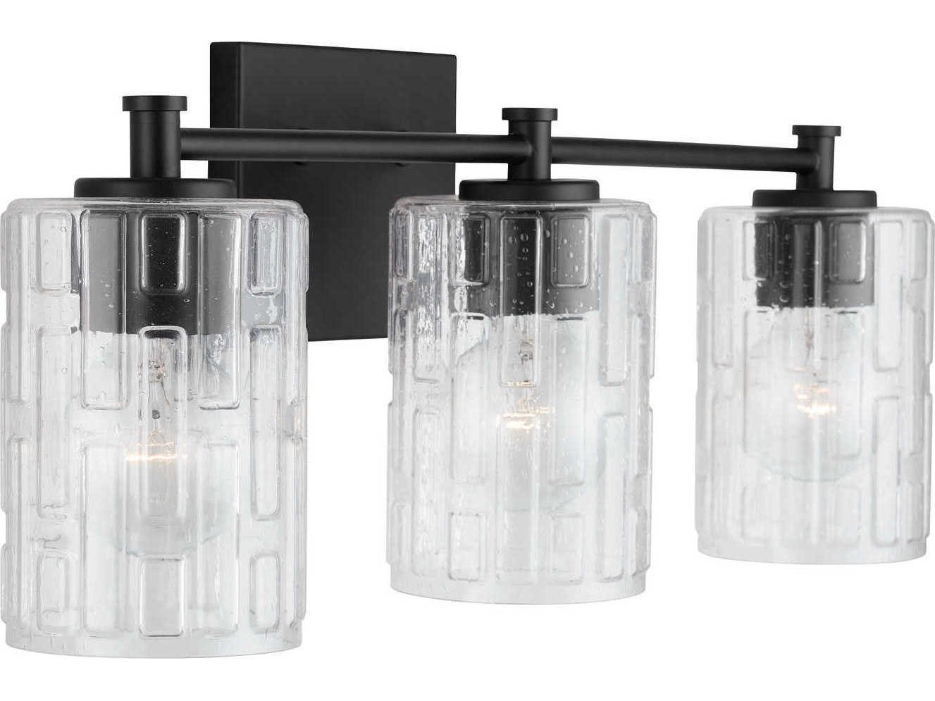 Capital Lighting Emerson 3-Light Matte Black Glass Vanity Light