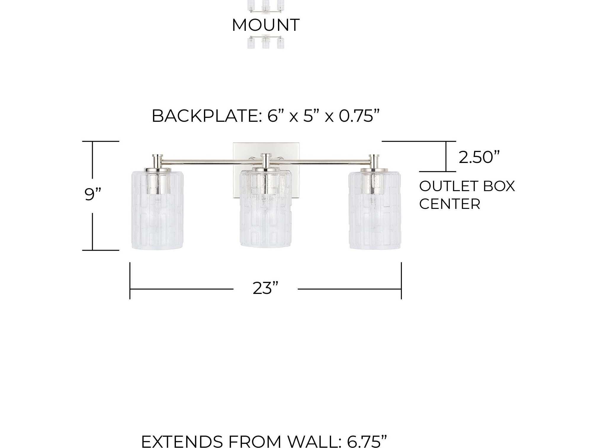 Capital Lighting Emerson 3-Light Polished Nickel Vanity Light