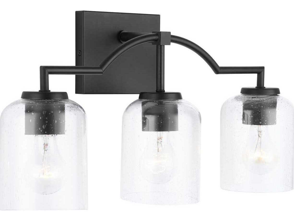 Capital Lighting Carter 3-Light Matte Black Glass Vanity Light