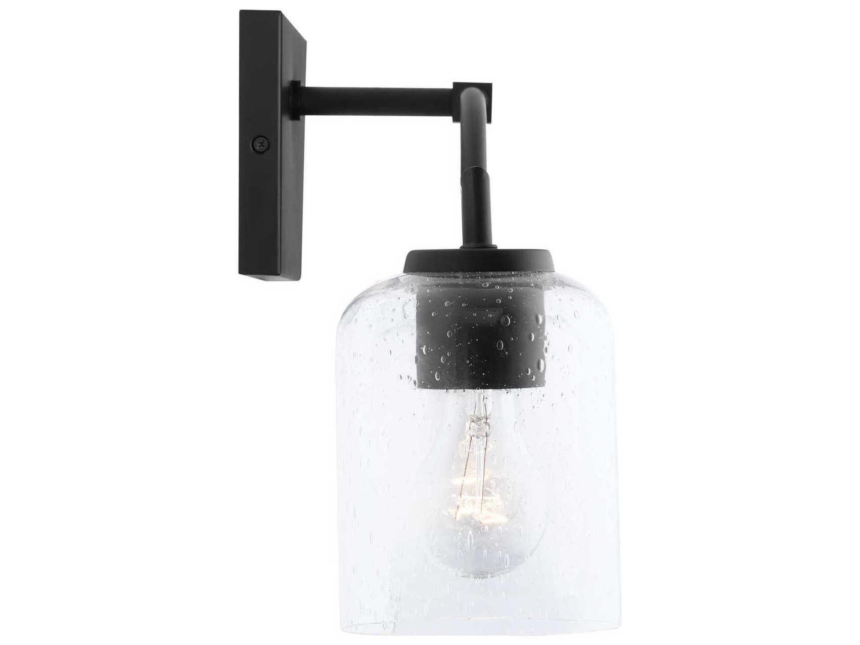 Capital Lighting Carter 3-Light Matte Black Glass Vanity Light
