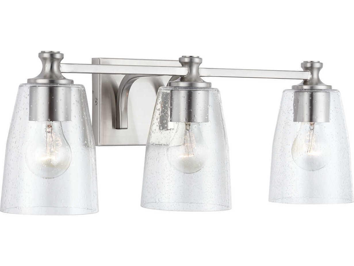 Capital Lighting Myles 3-Light Brushed Nickel Glass Vanity Light