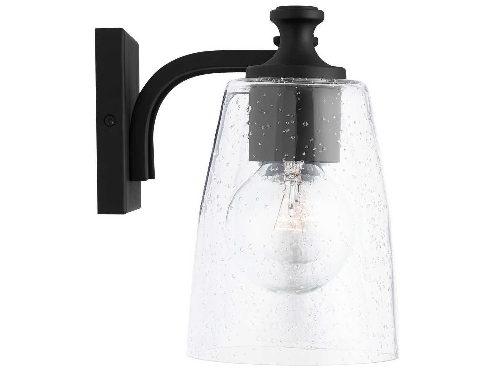 Capital Lighting Myles 3-Light Matte Black Glass Vanity Light