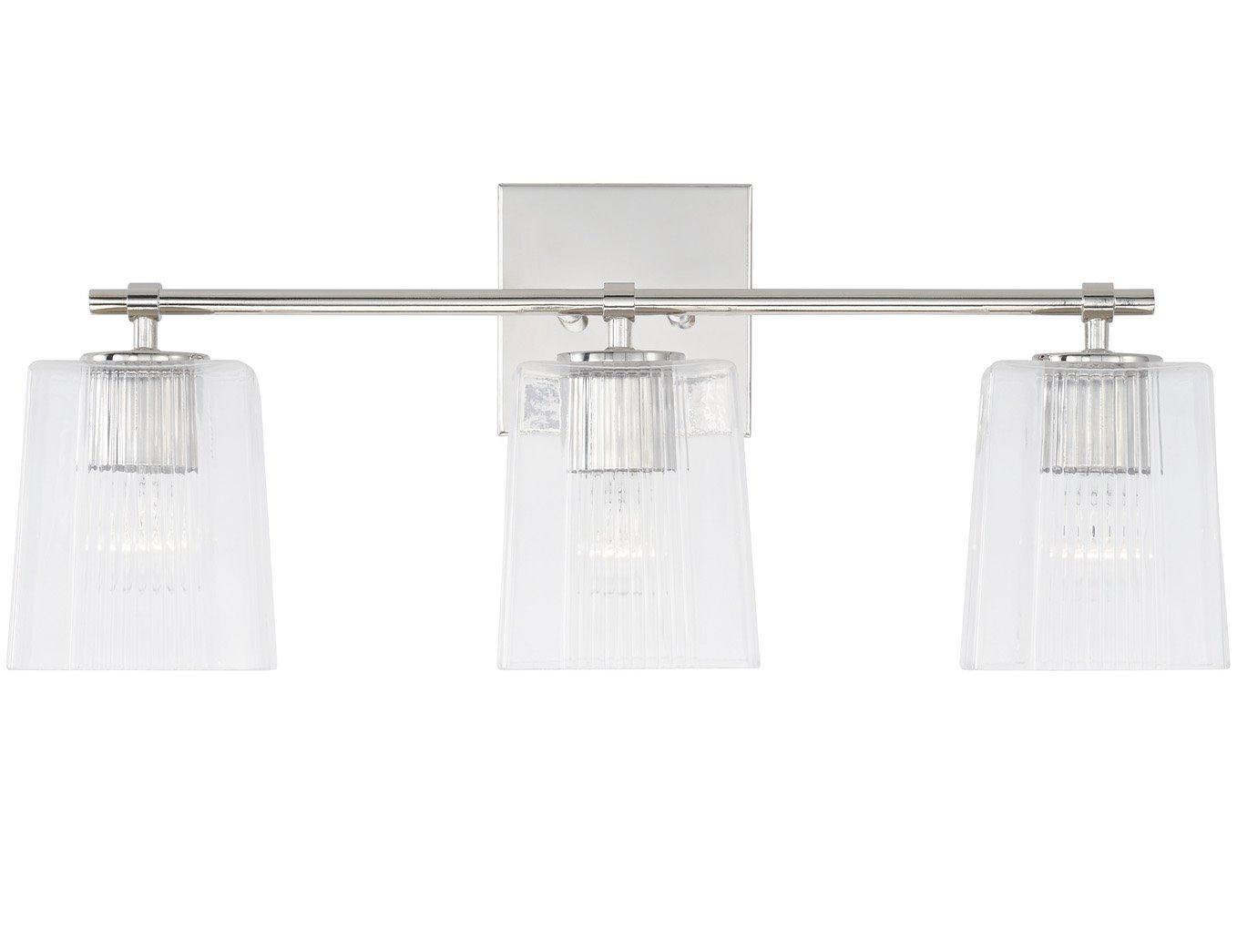 Capital Lighting Lexi 3-Light Polished Nickel Glass Vanity Light