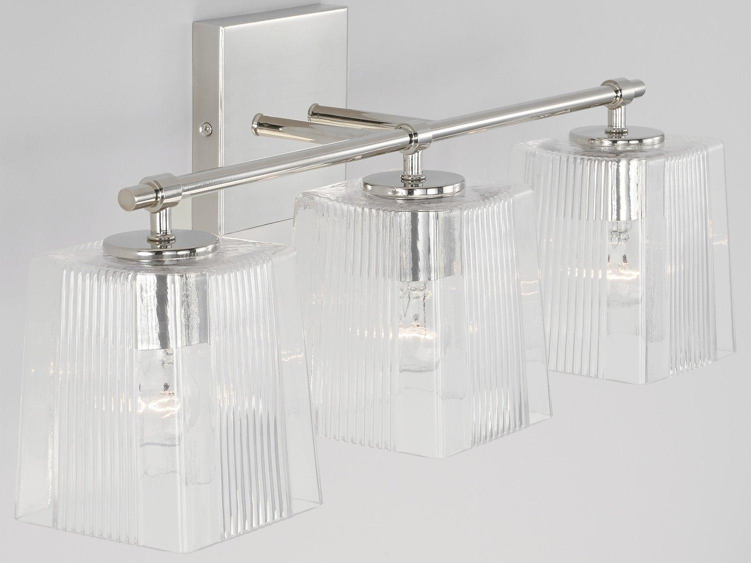 Capital Lighting Lexi 3-Light Polished Nickel Glass Vanity Light