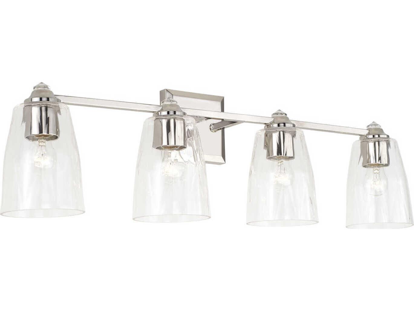 Capital Lighting Laurent 4-Light Polished Nickel Crystal Glass Vanity Light