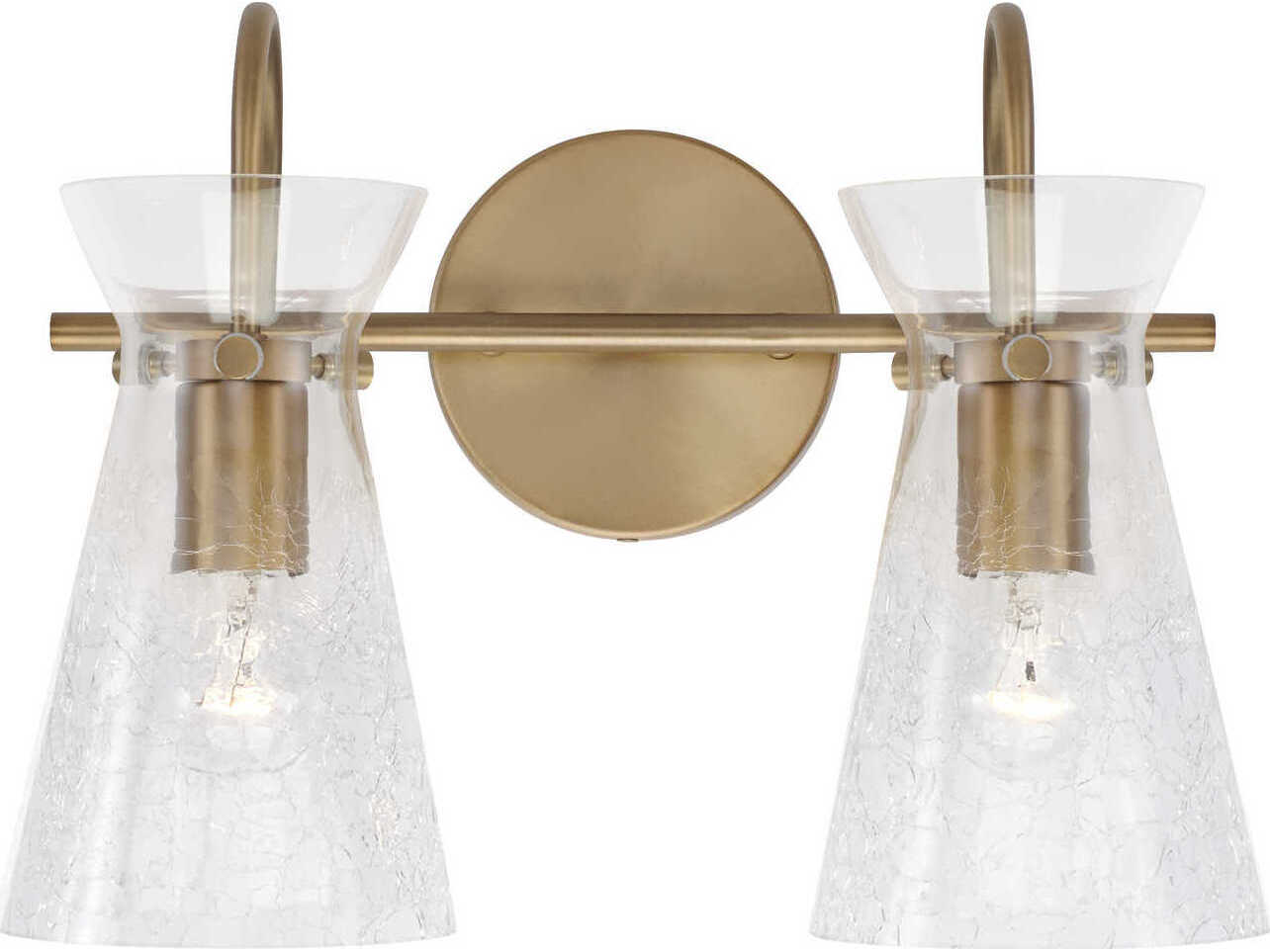 Capital Lighting Mila 2-Light Aged Brass Glass Vanity Light