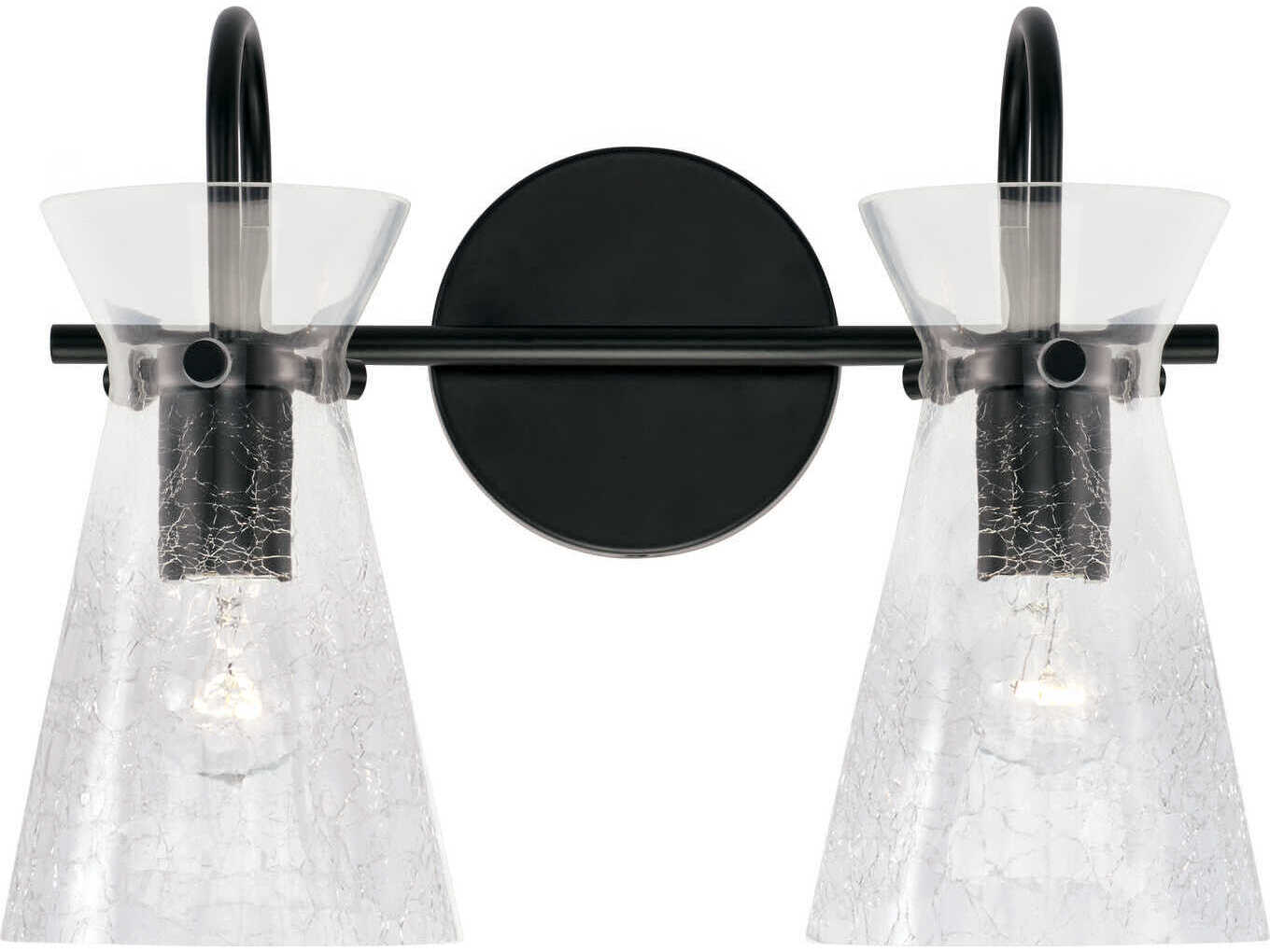 Capital Lighting Mila 2-Light Matte Black Glass Vanity Light