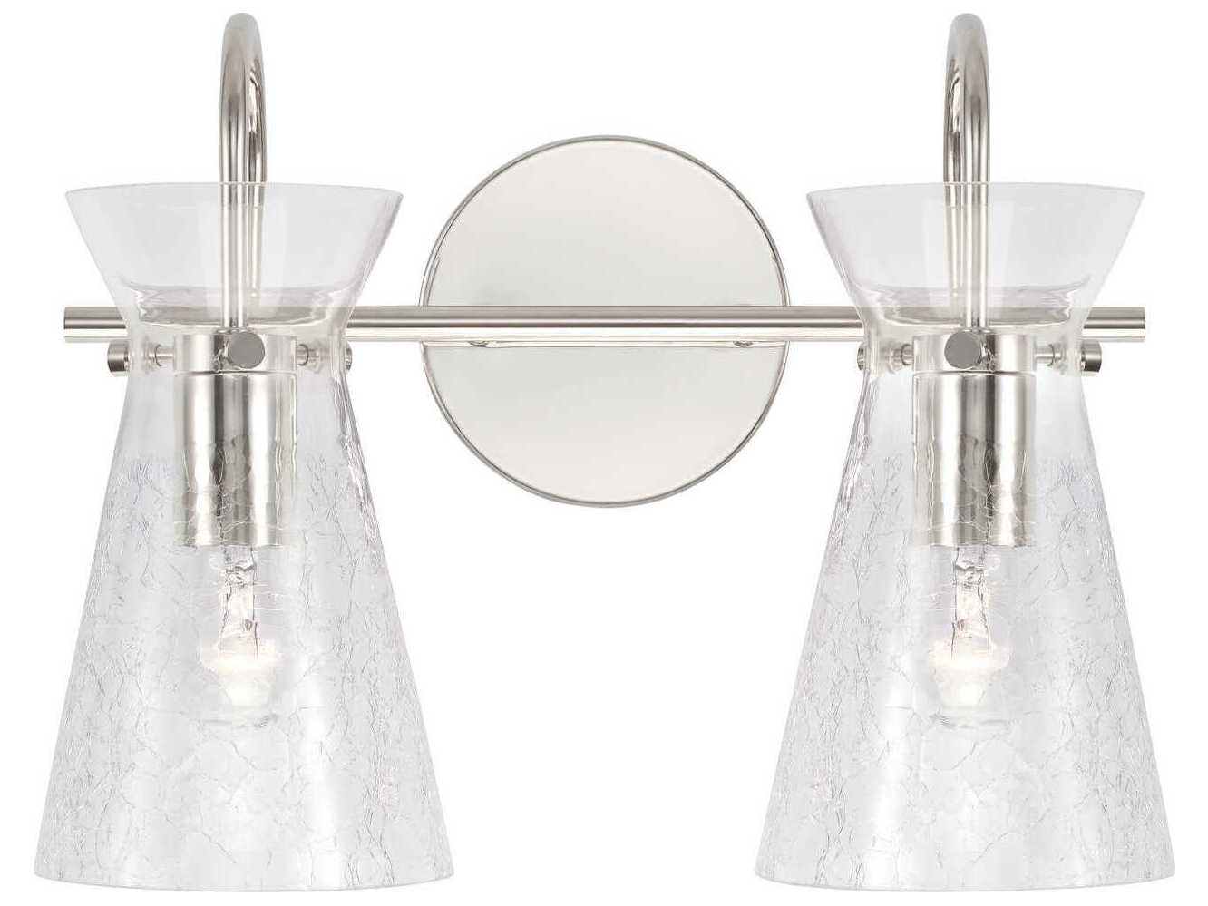 Capital Lighting Mila 2-Light Polished Nickel Glass Vanity Light