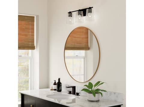 Capital Lighting Burke 3-Light Matte Black Glass Vanity Light