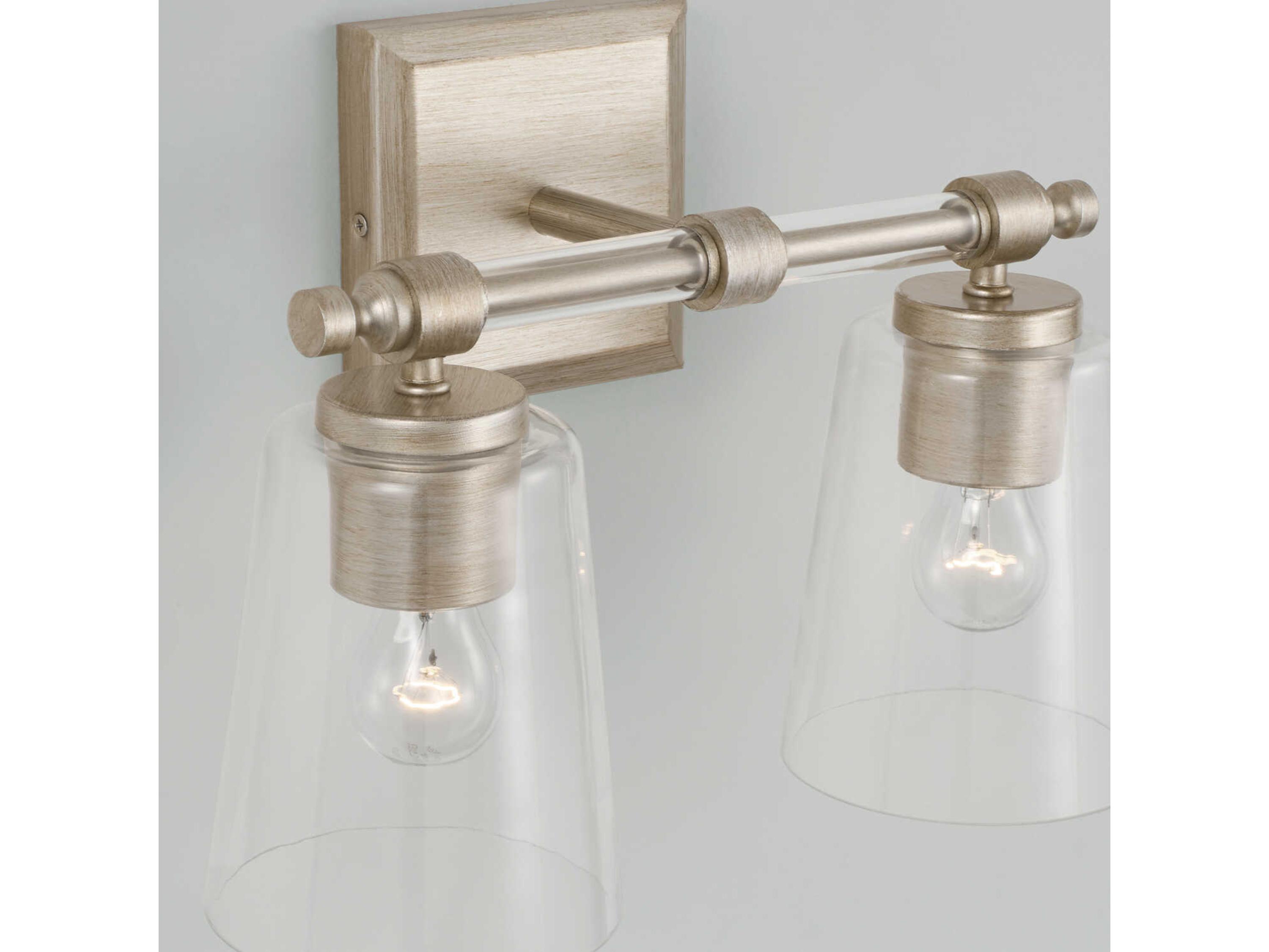 Capital Lighting Breigh 2-Light Brushed Champagne Brass Glass Vanity Light