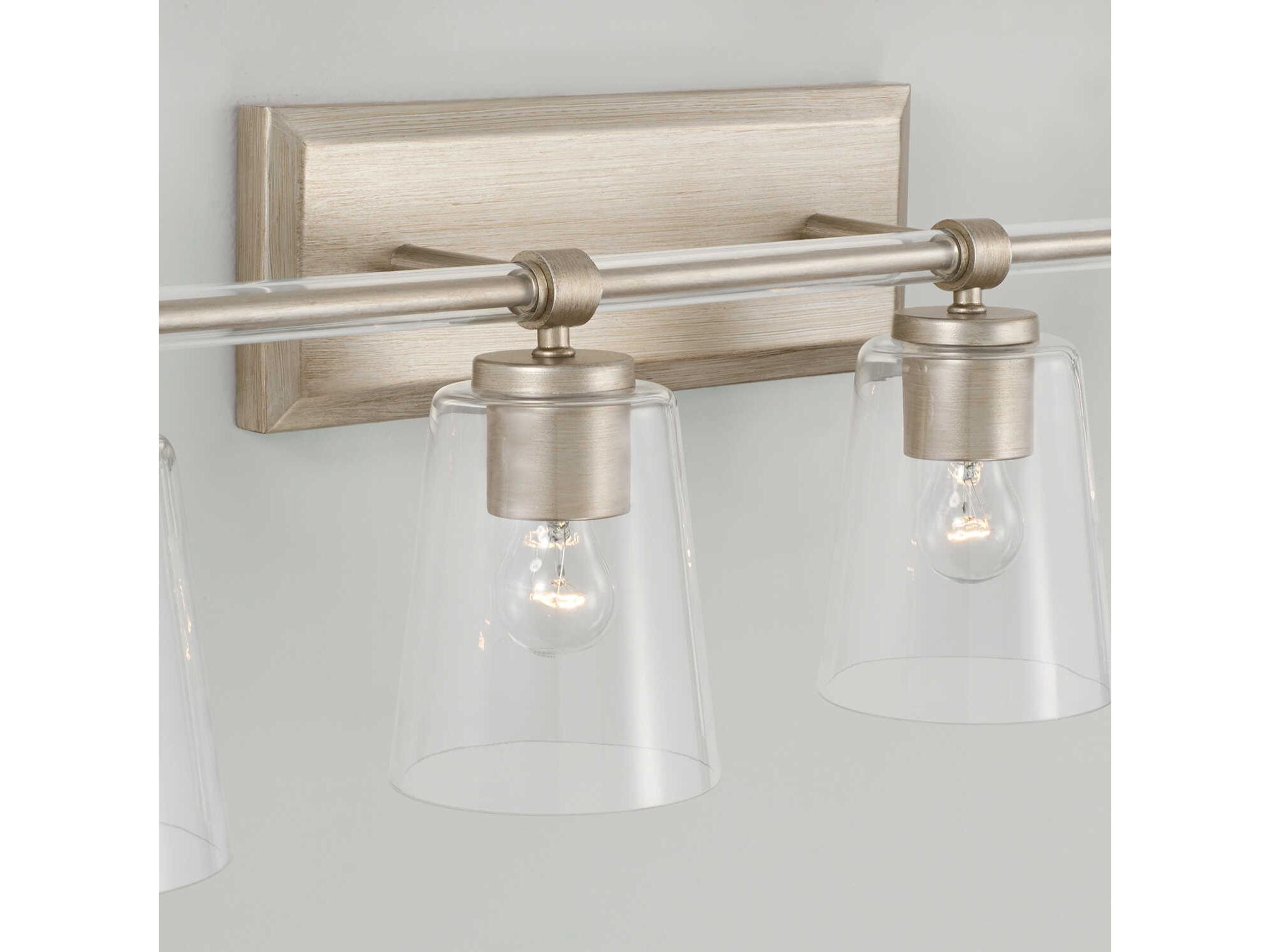 Capital Lighting Breigh 4-Light Brushed Champagne Brass Glass Vanity Light