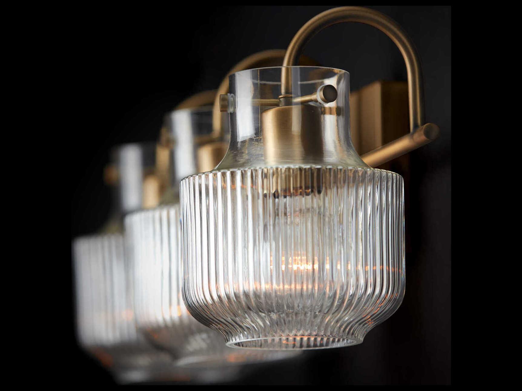 Capital Lighting Nyla 3-Light Aged Brass Glass Vanity Light