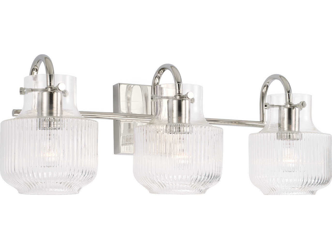 Capital Lighting Nyla 3-Light Polished Nickel Glass Vanity Light