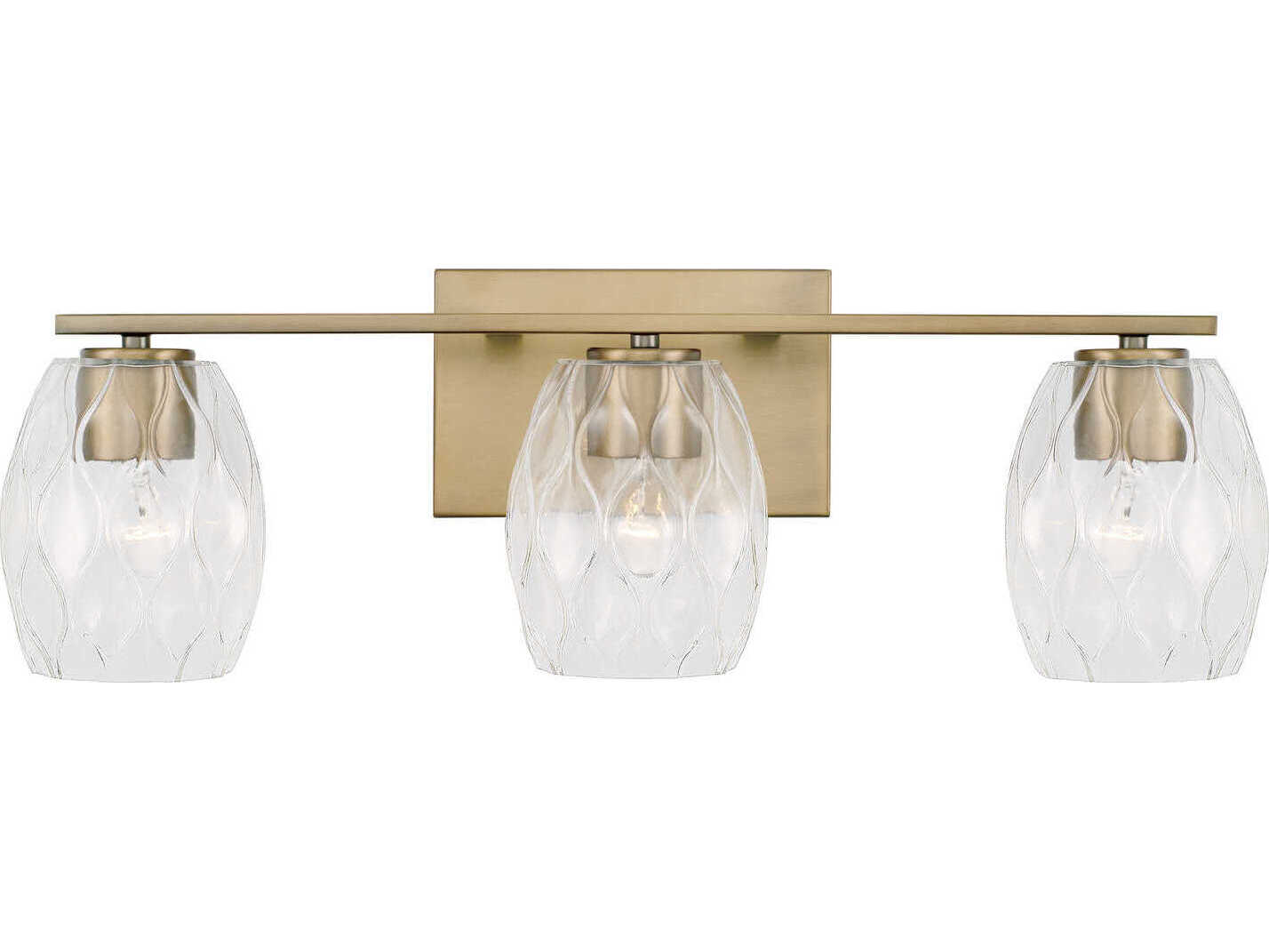 Capital Lighting Lucas 3-Light Aged Brass Glass Vanity Light
