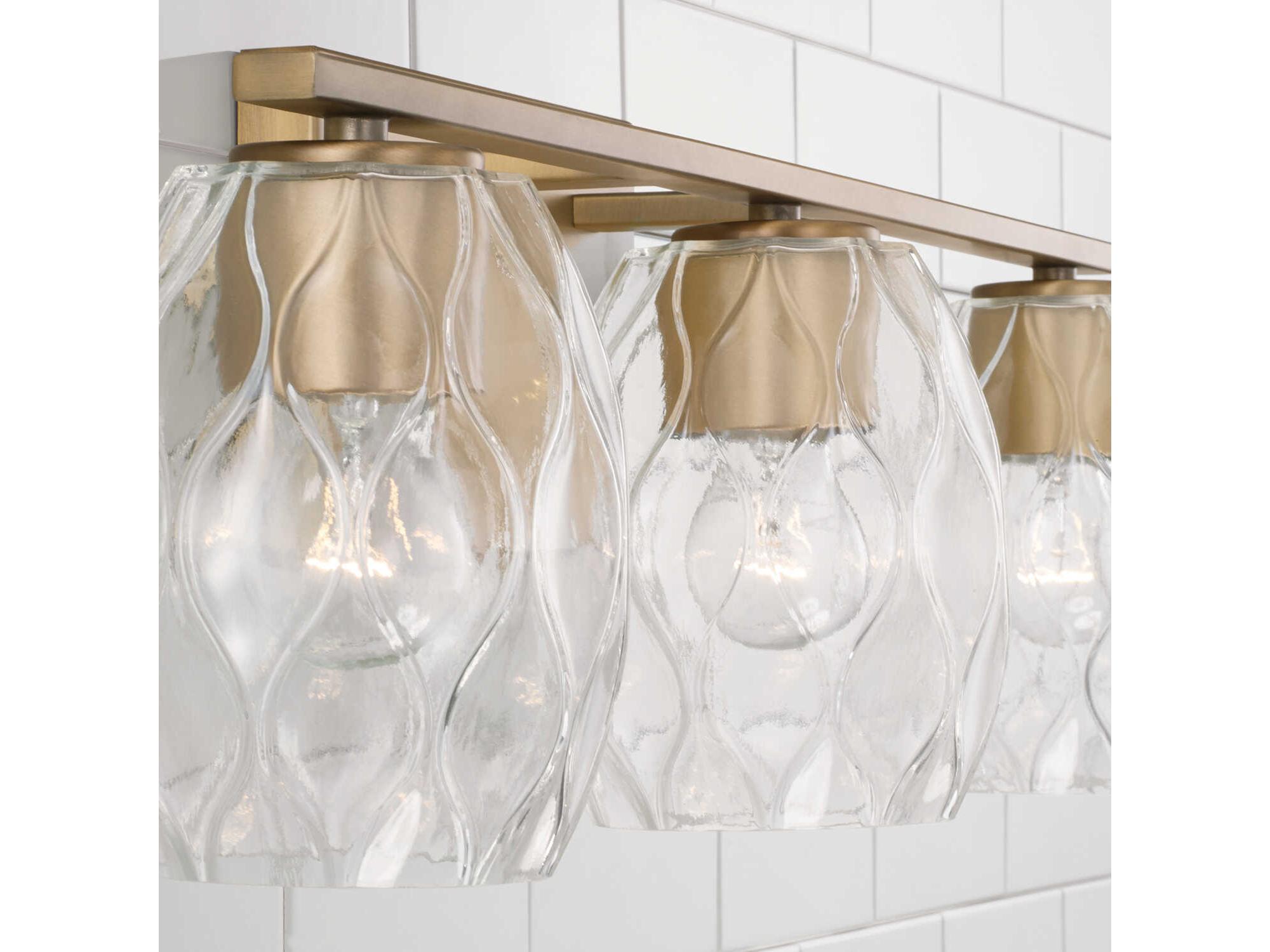 Capital Lighting Lucas 3-Light Aged Brass Glass Vanity Light