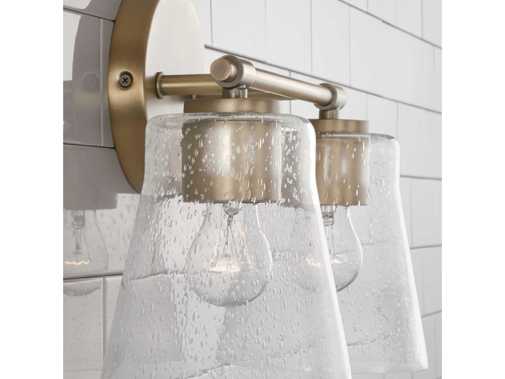 Capital Lighting Baker 2-Light Aged Brass Glass Vanity Light