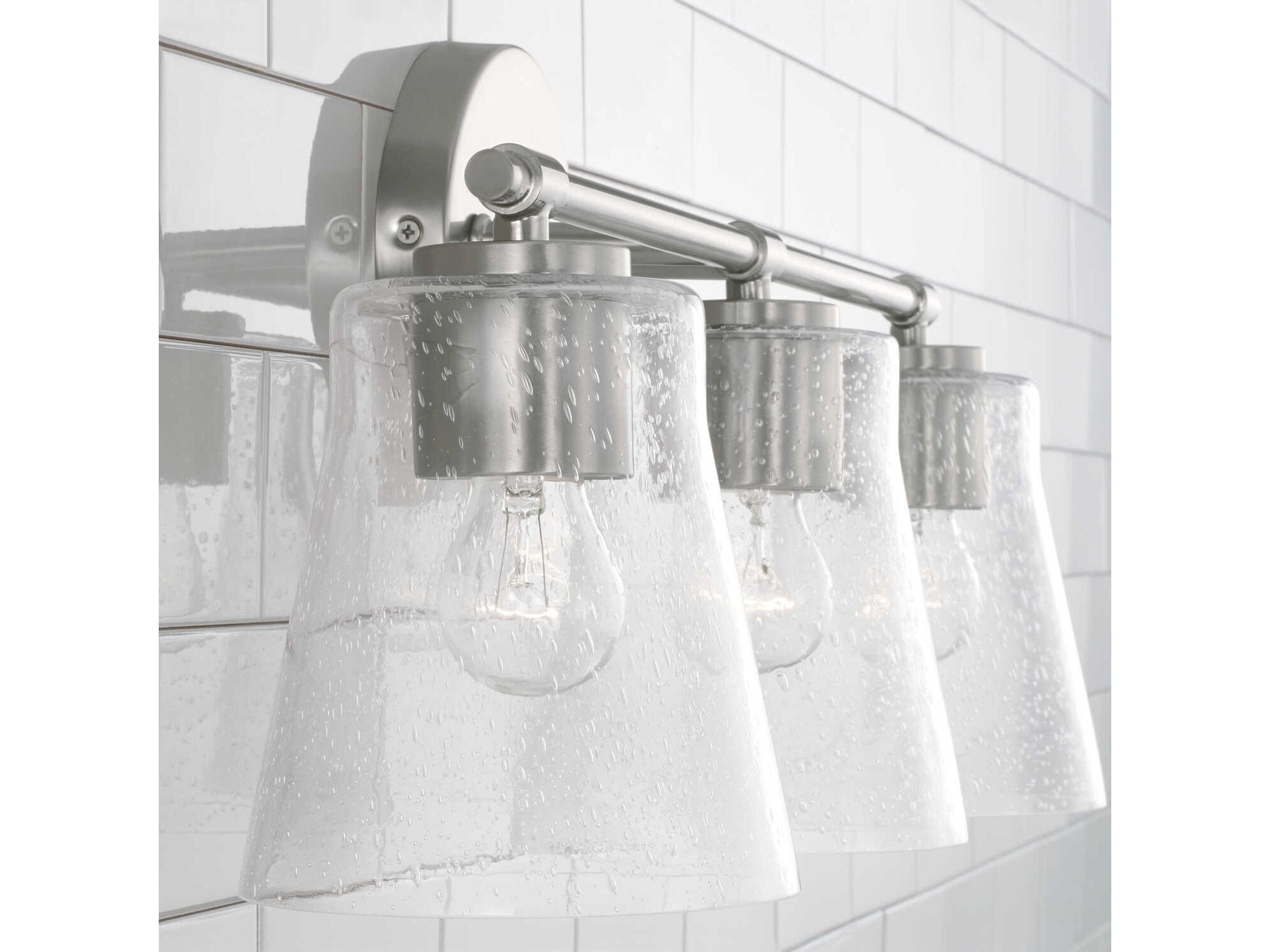 Capital Lighting Baker 3-Light Brushed Nickel Glass Vanity Light