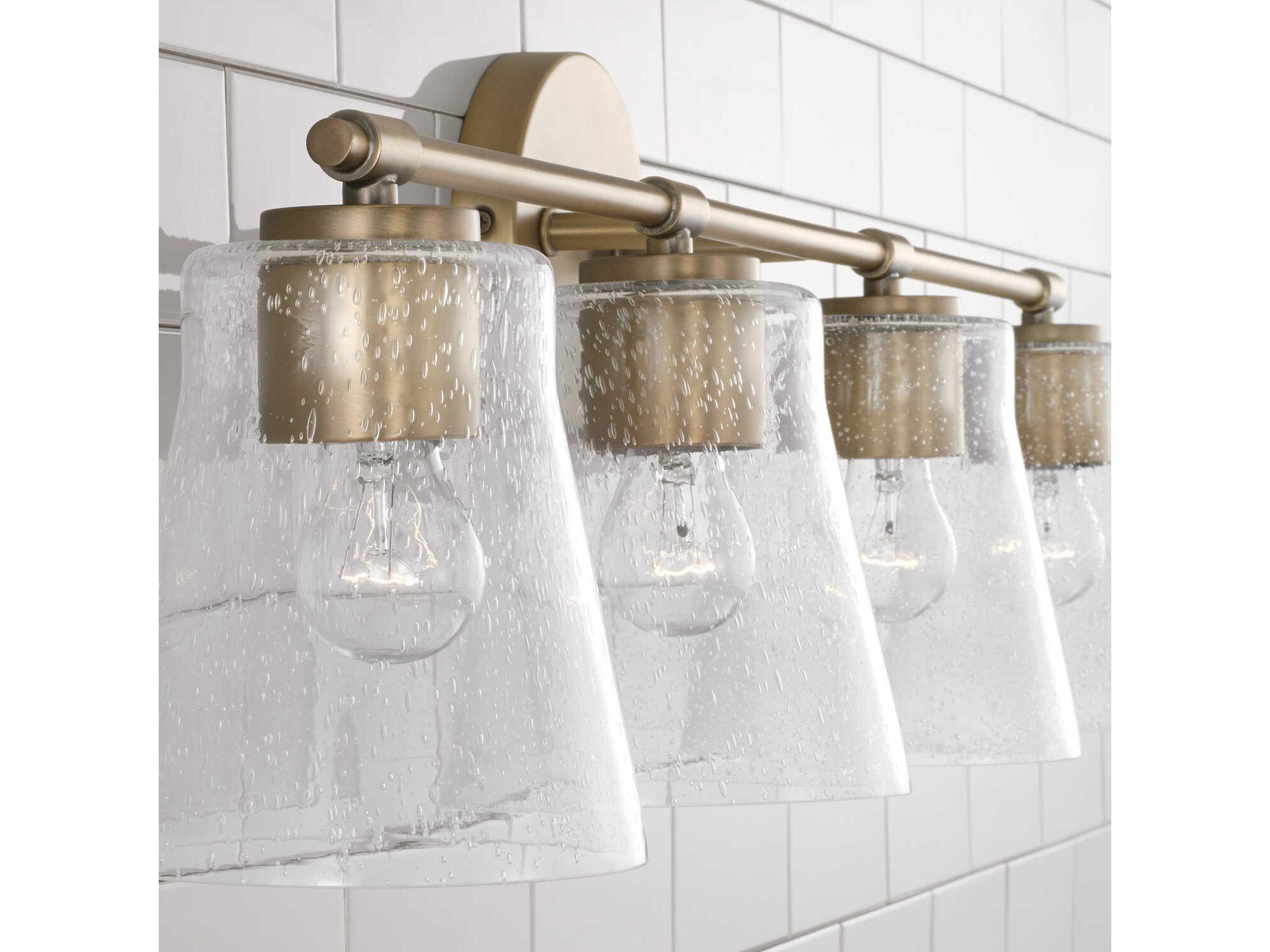 Capital Lighting Baker 4-Light Aged Brass Glass Vanity Light