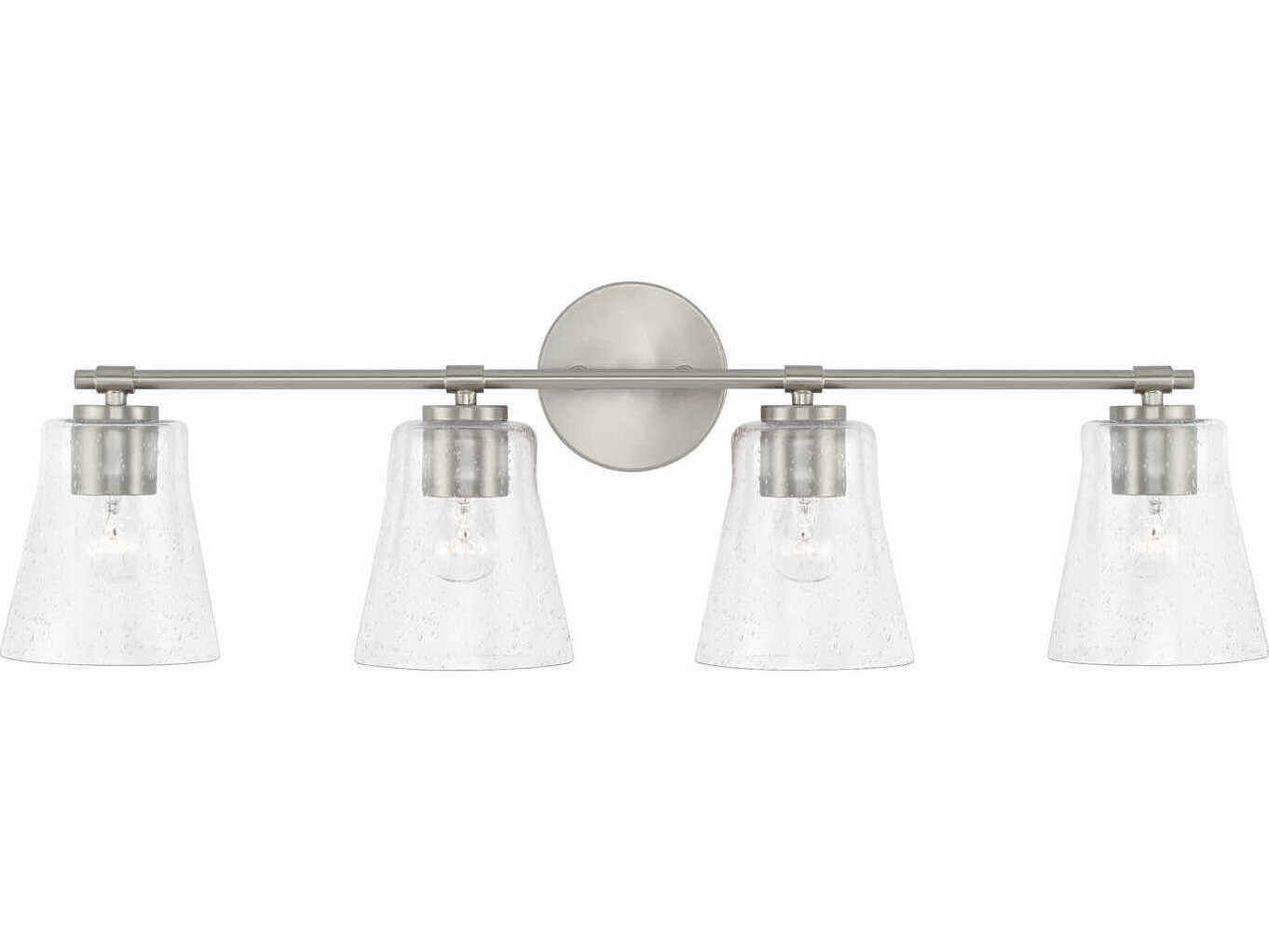 Capital Lighting Baker 4-Light Brushed Nickel Glass Vanity Light