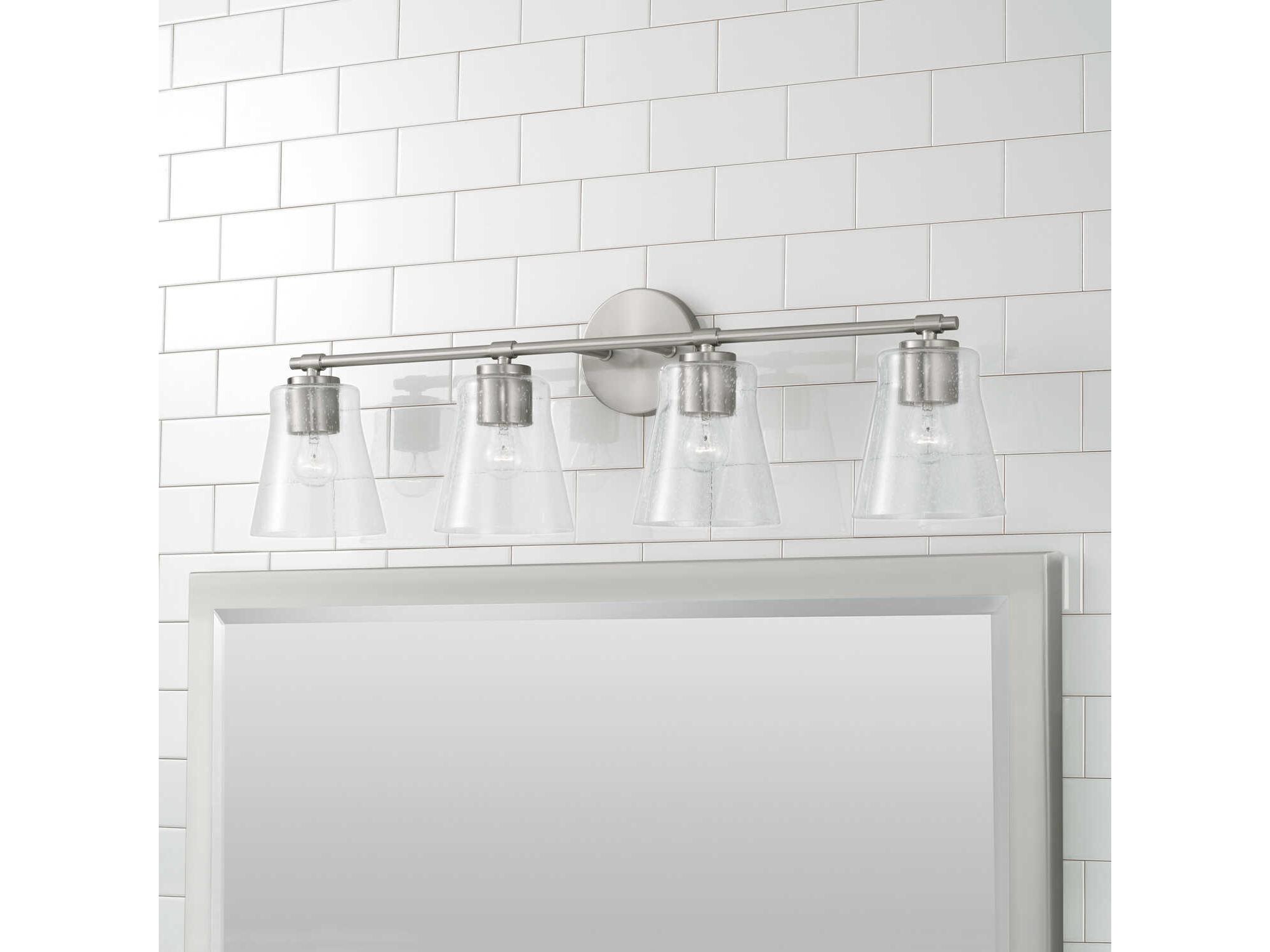 Capital Lighting Baker 4-Light Brushed Nickel Glass Vanity Light