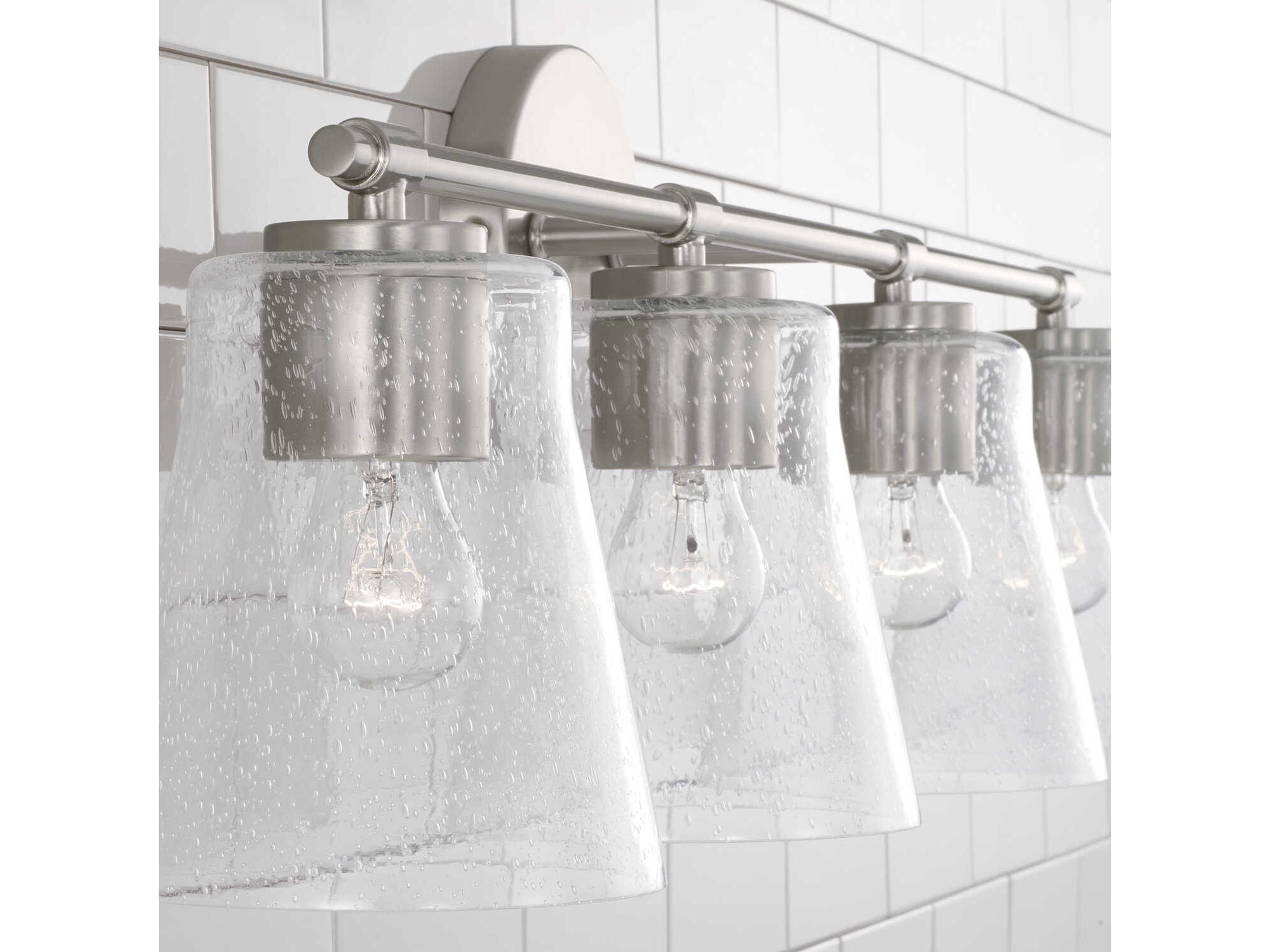 Capital Lighting Baker 4-Light Brushed Nickel Glass Vanity Light