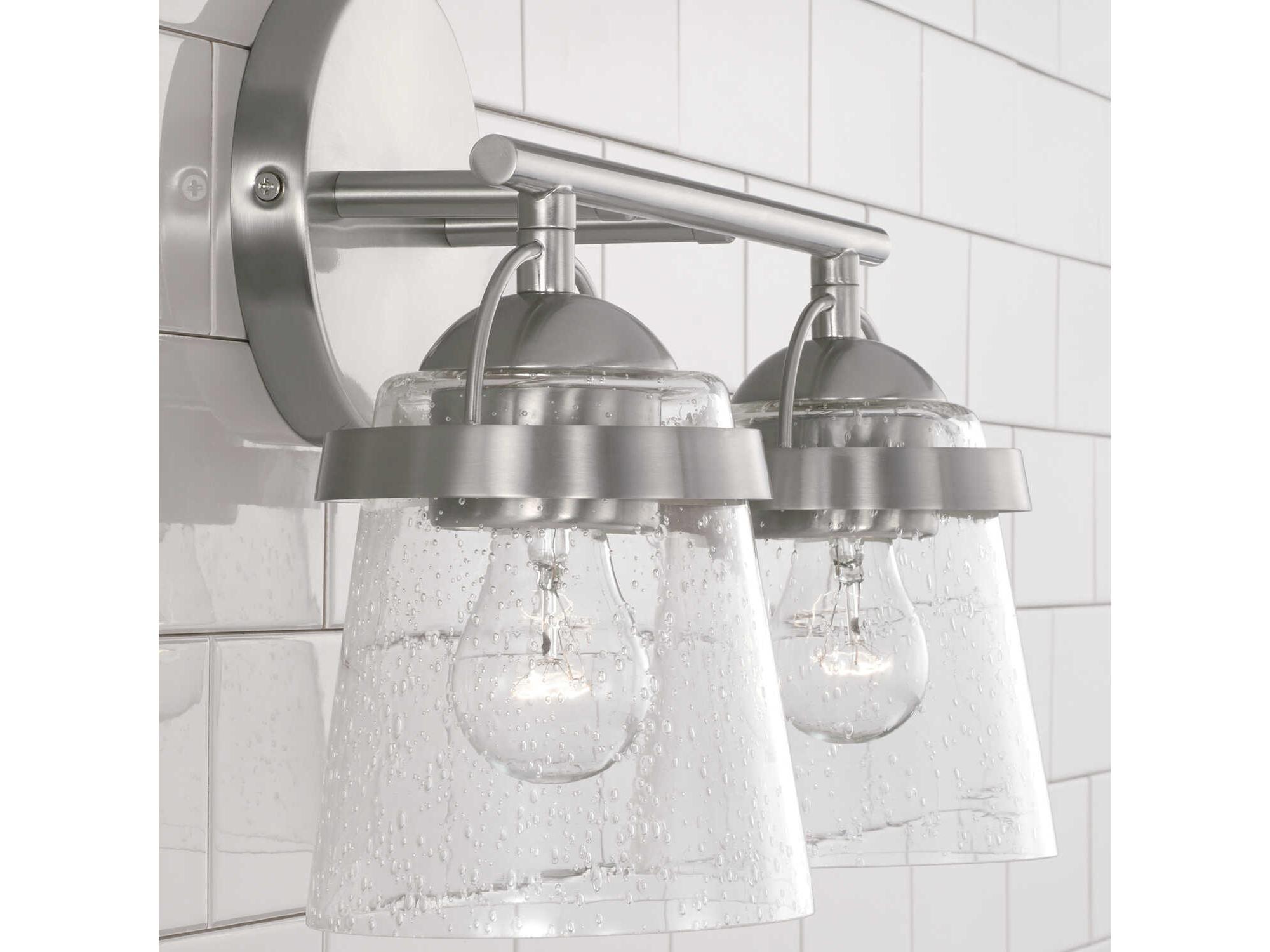 Capital Lighting Madison 2-Light Brushed Nickel Glass Vanity Light