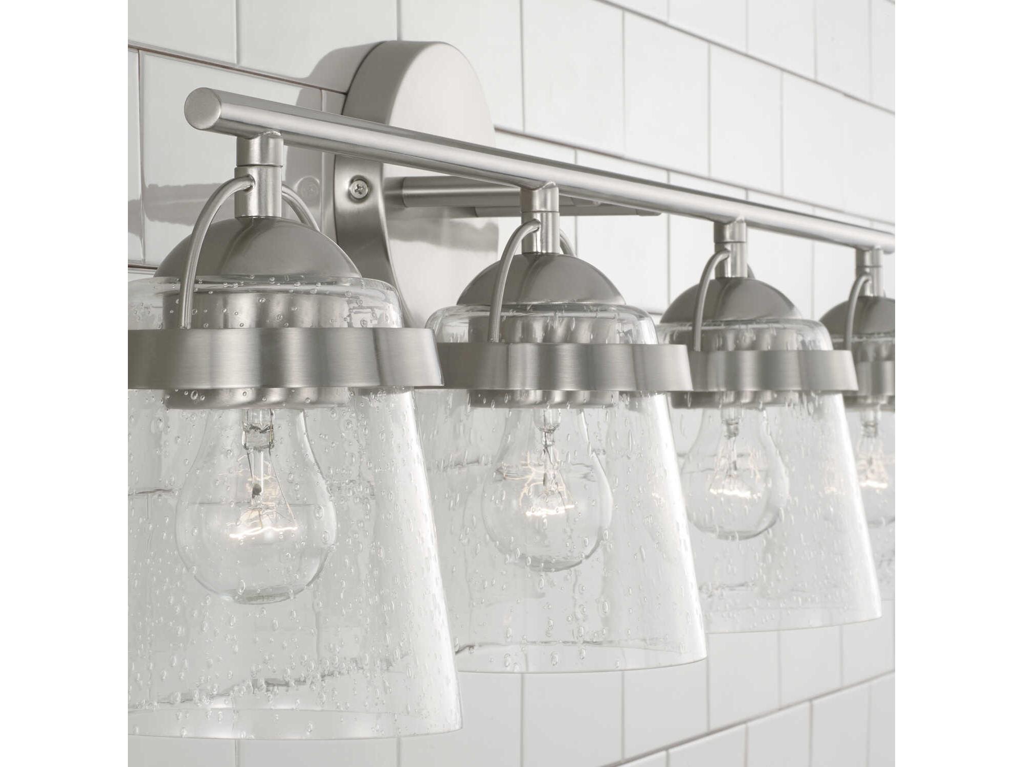 Capital Lighting Madison 4-Light Brushed Nickel Glass Vanity Light