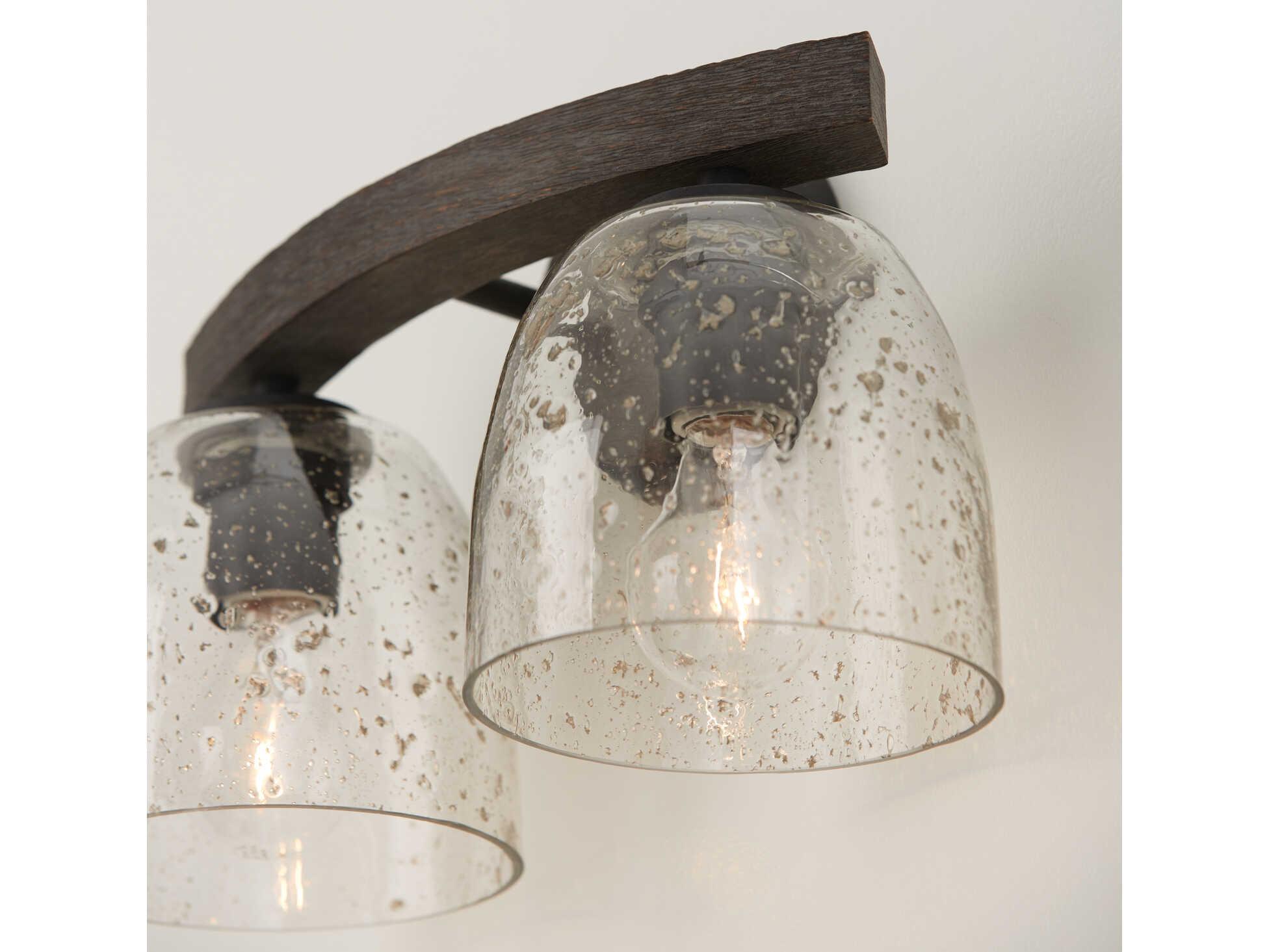 Capital Lighting Clive 2-Light Carbon Grey Black Iron Glass Vanity Light