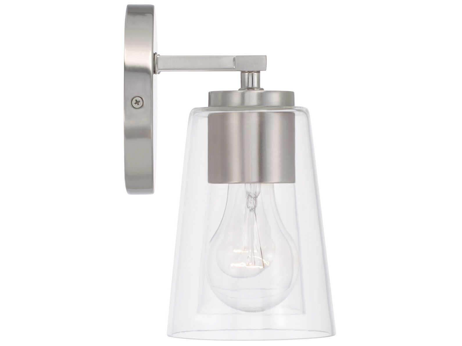 Capital Lighting Portman 2-Light Brushed Nickel Glass Vanity Light