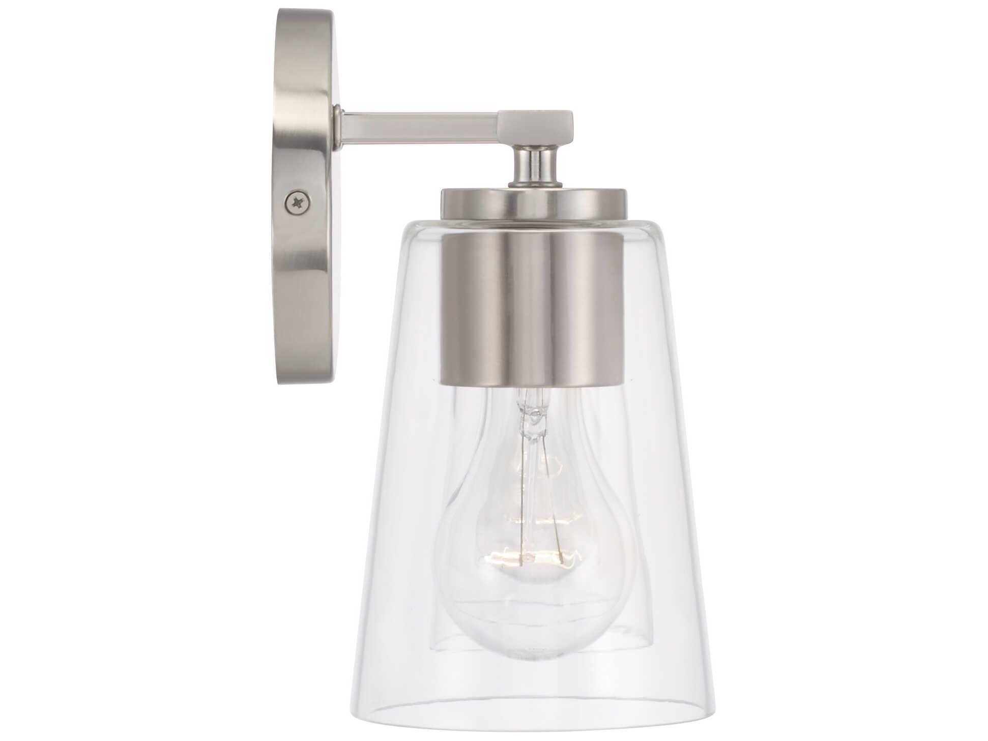 Capital Lighting Portman 3-Light Brushed Nickel Glass Vanity Light