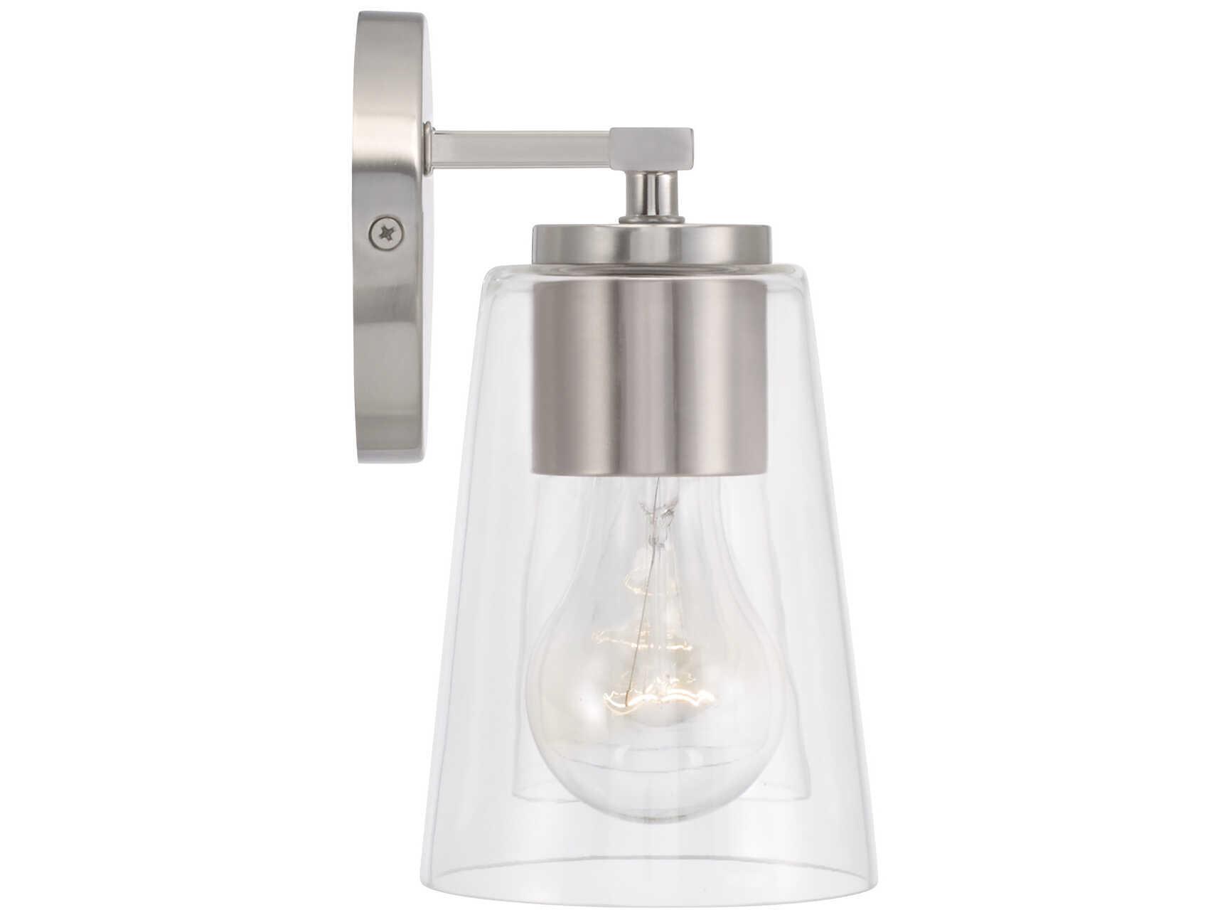 Capital Lighting Portman 4-Light Brushed Nickel Glass Vanity Light