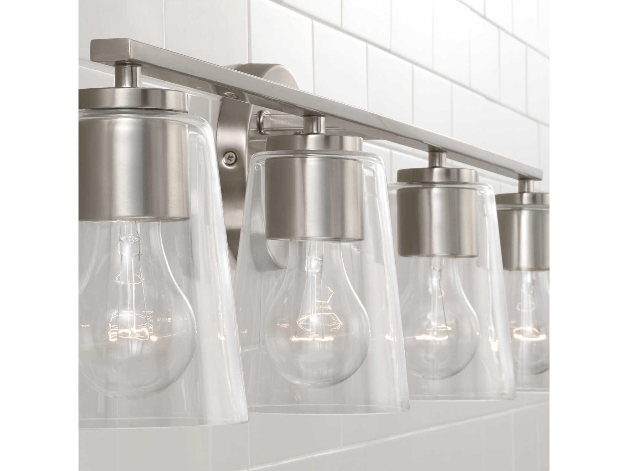 Capital Lighting Portman 4-Light Brushed Nickel Glass Vanity Light