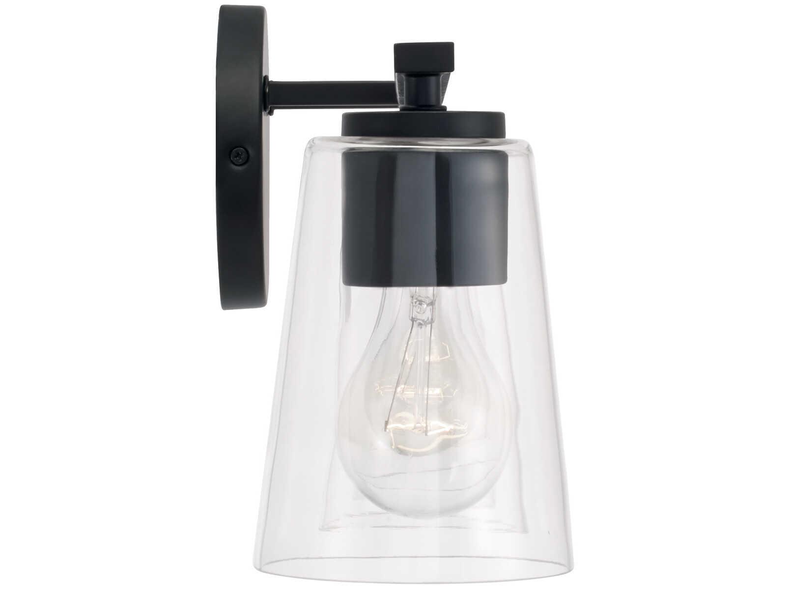 Capital Lighting Portman 4-Light Matte Black Glass Vanity Light