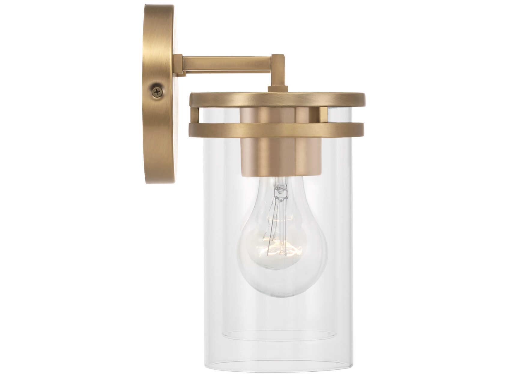 Capital Lighting Fuller 2-Light Aged Brass Glass Vanity Light