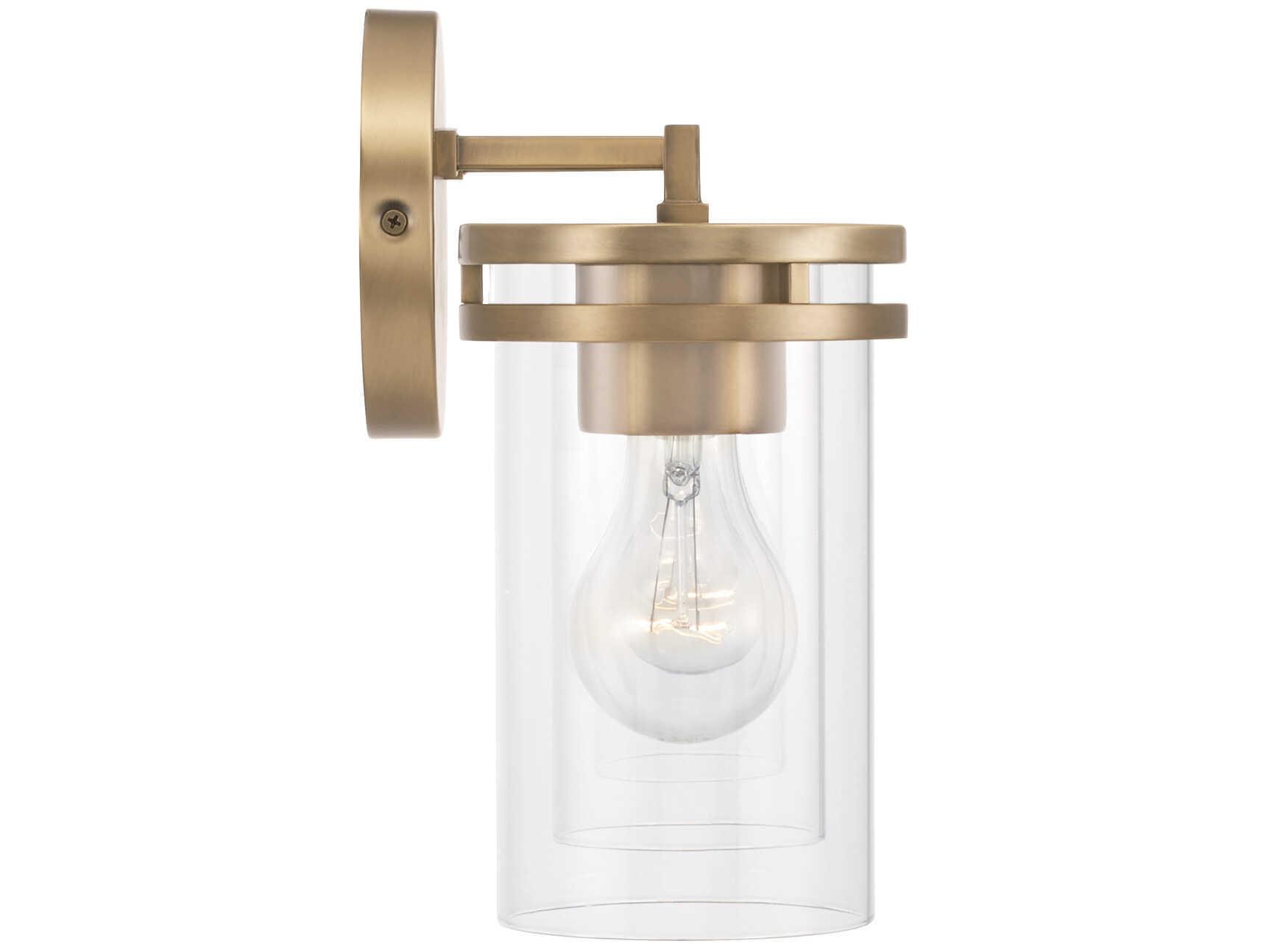 Capital Lighting Fuller 3-Light Aged Brass Glass Vanity Light